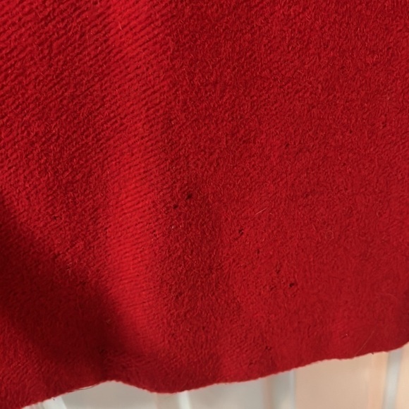 Vintage Red Wool Coat with Fur Size M/L - Picture 7 of 16